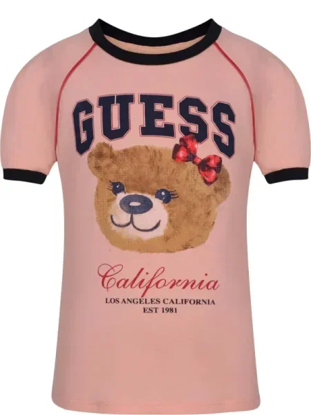 Guess Póló Koral Regular Fit rózsaszín