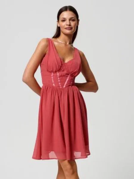 Sinsay Rozšířené mini šaty oranžová