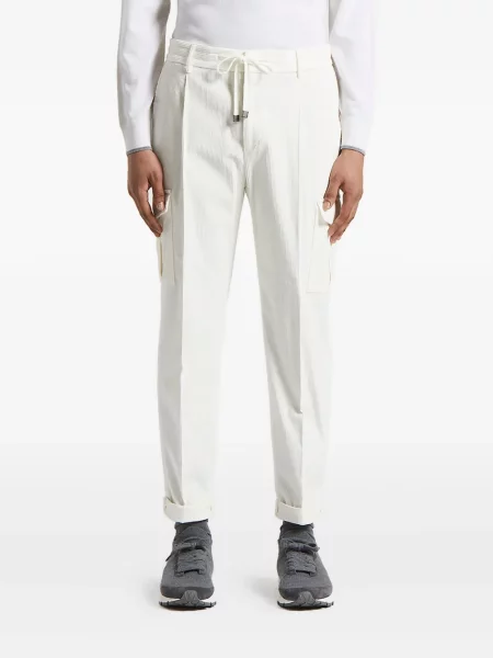 Pantaloni cargo Peserico plisate alb