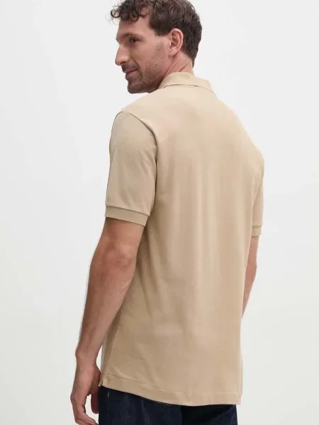 Koszulka polo Lacoste klasyczna z krótkim rękawem beżowa