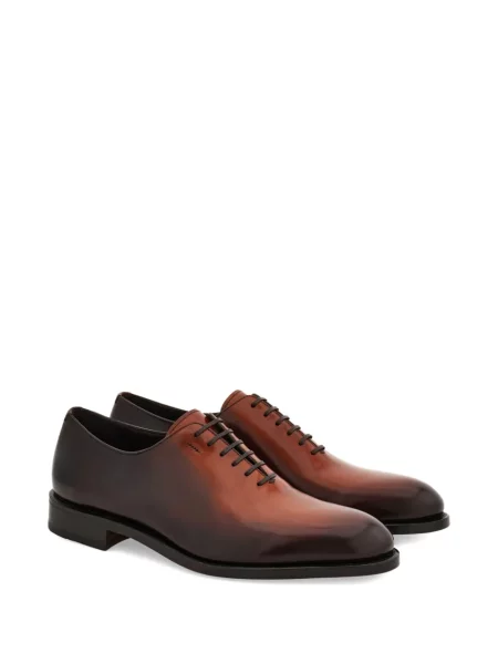 Oxford Ferragamo din țesătură twill maro