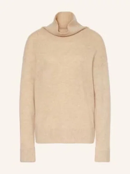 Ladneri Sweter Z Golfem Jardin Soleil Z Kaszmiru beige beżowy