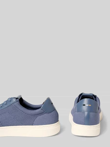 Sneakersy o niskim kroju z obszyciem z naturalnej skóry model KIERAN' Boss niebieskie