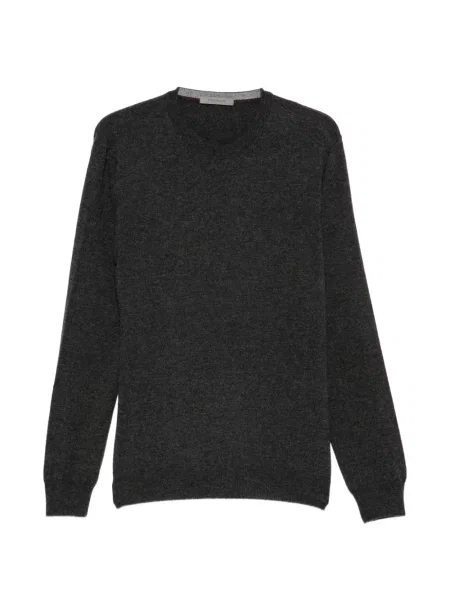 Lung pulover Corneliani cu decolteu rotund gri