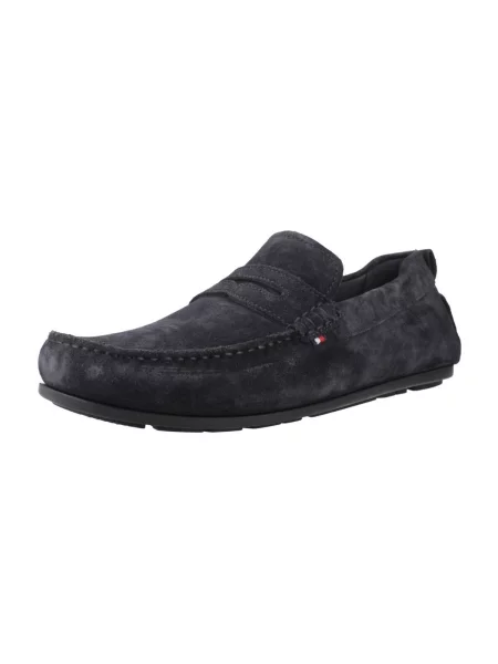 Tommy Hilfiger Mocasini DRIVER | piele întoarsă albastru