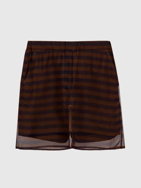 Шелковые мини брюки Brunello Cucinelli коричневые