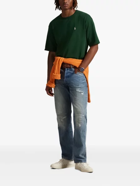 Ριγέ polo Polo Ralph Lauren με κουκούλα με αυτόγραφο λευκό