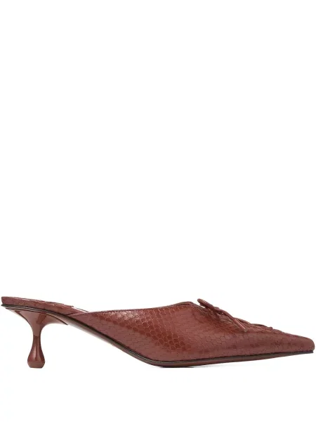 Мюли Jimmy Choo с връзки с дантела кафяво