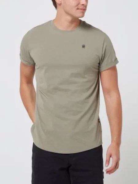 T-shirt z bawełny ekologicznej model ‘Lash’ G-star Raw zielona
