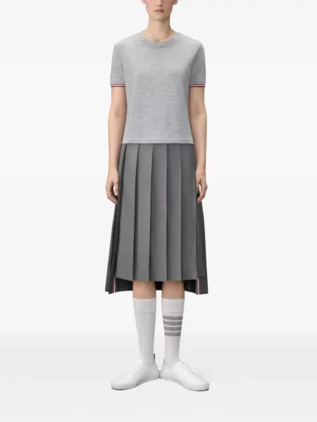 Tricou Thom Browne din jerseu gri