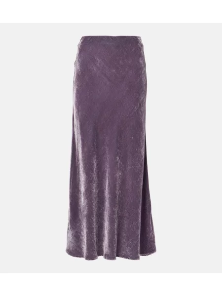 Fusta maxi Velvet de catifea violet