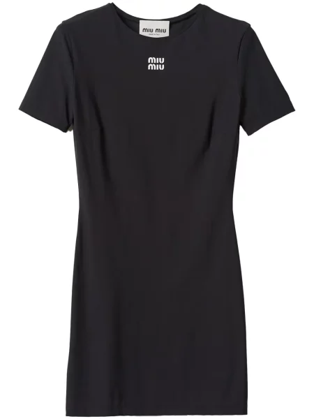 Rochie mini Miu Miu cu imagine scurtă negru