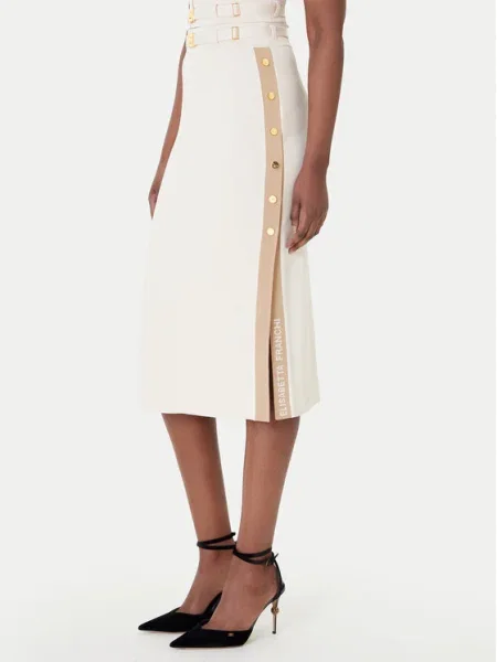 Elisabetta Franchi Fustă midi bej