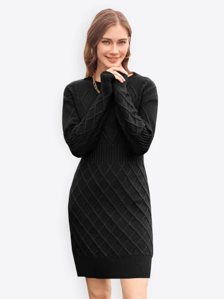 Imily Bela Rochie tricotat negru