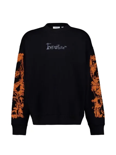 Hanorac cu glugă Off-white cu imagine alb