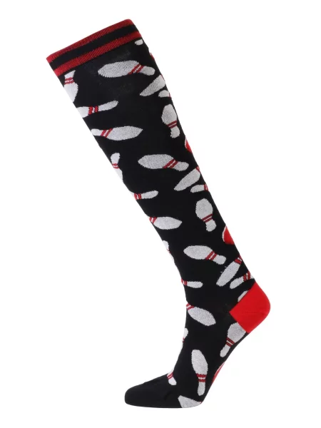 Sokisahtel Čarape BOWLING knee-highs for bowling friends' crna