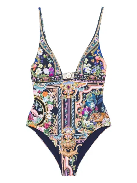 Strój kąpielowy Camilla z nadrukiem niebieski