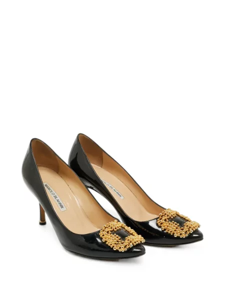 Pantofi cu toc Manolo Blahnik cu cataramă negru
