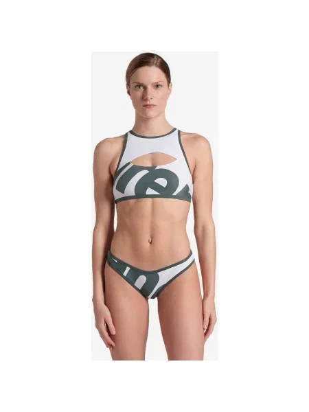 Bikini Arena Logo Brasserie biało-zielono-szary dla kobiet. XL białe