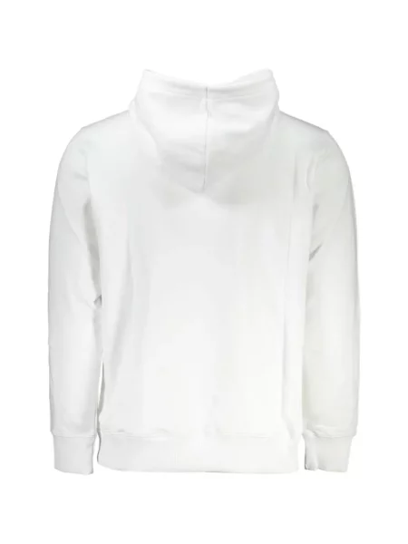 Hanorac cu glugă Calvin Klein cu imagine alb
