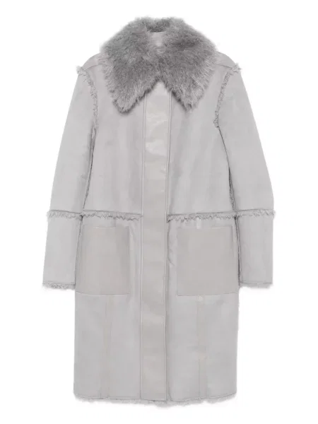 Palton de blană Patrizia Pepe gri