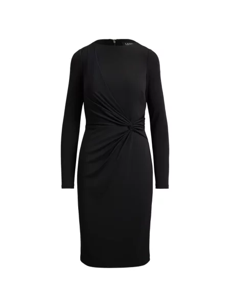 Rochie midi Lauren Ralph Lauren cu decolteu barcă negru