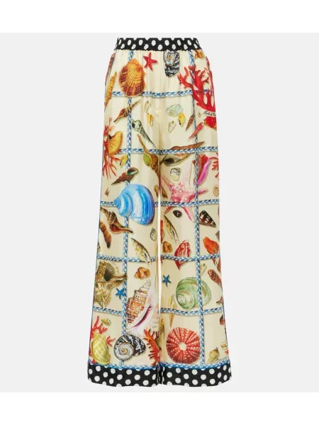 Pantaloni Dolce&gabbana din satin cu imagine