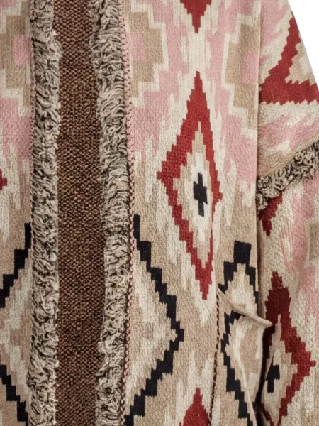 Cardigan Tensione In cu franjuri cu imprimeu geometric