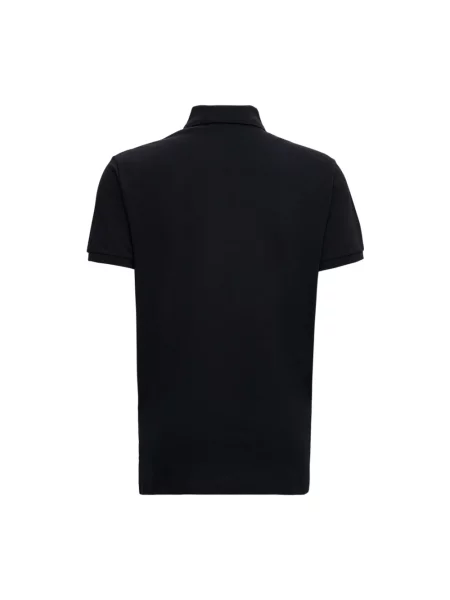 Dzianinowa koszulka polo Polo Ralph Lauren z krótkim rękawem z siateczki czarna