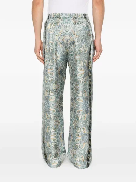 Pantaloni Etro cu imagine cu model paisley albastru