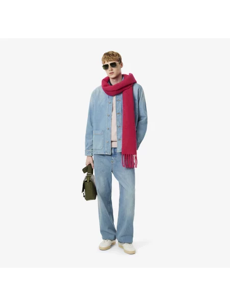 Lacoste Kurtka Overshirt Z Grubego Bawełnianego Denimu niebieski