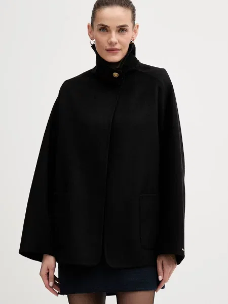 Palton Tommy Hilfiger de lână negru