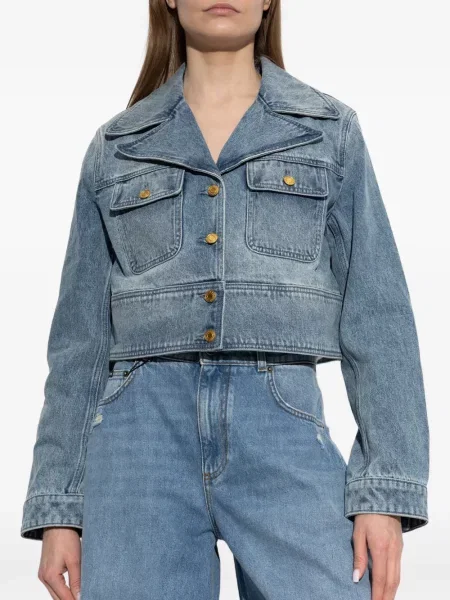 Плисирани панталон Michael Kors Collection с волани на райета кафяво