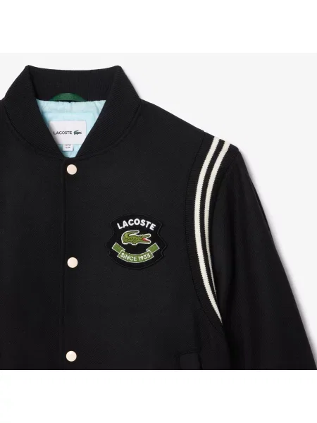 Lacoste Kurtka Uniwersytecka Z Wełny Premium czarna