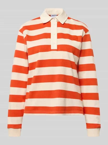 Longsleeve z przeszyciem z logo Jake*s Casual czerwony