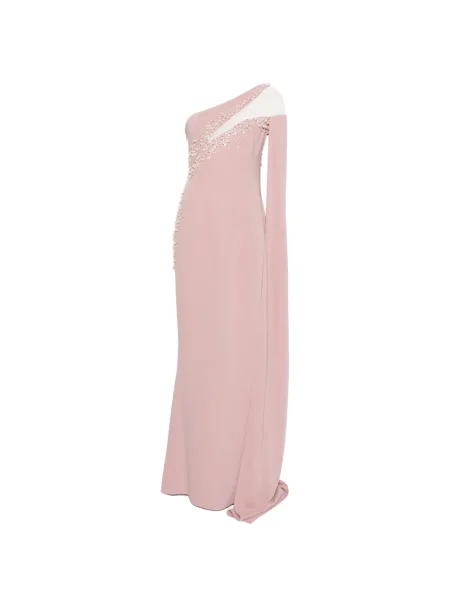Rochie maxi Jean-louis Sabaji cu un umăr gol de costum roz
