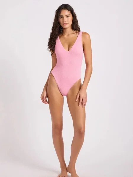 Seafolly strój kąpielowy jednoczęściowy Deep V Neck różowy