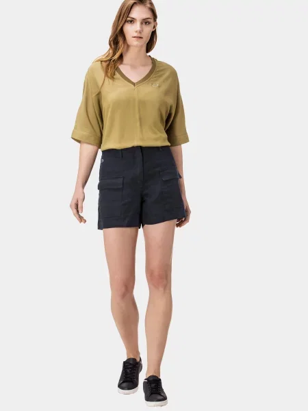 Lacoste Шорти Темно-синій Льон сині