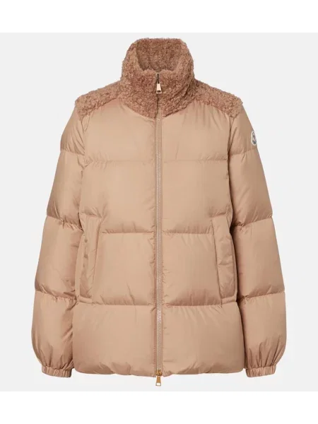 Kurtka puchowa Moncler polarowa beżowa