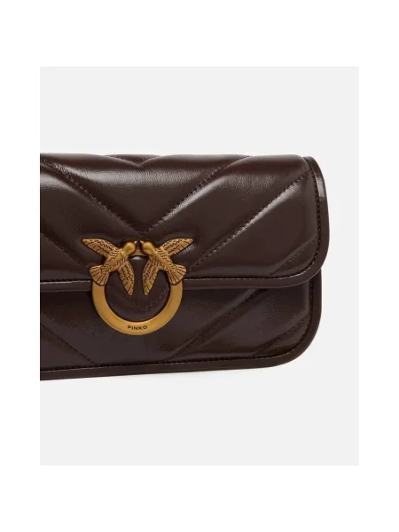 PINKO Geantă Love Box Baguette Al PLTT maro