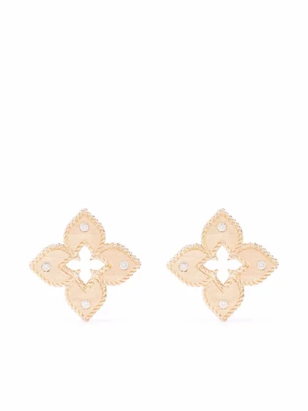 Aur roz diamant cercei Roberto Coin roz