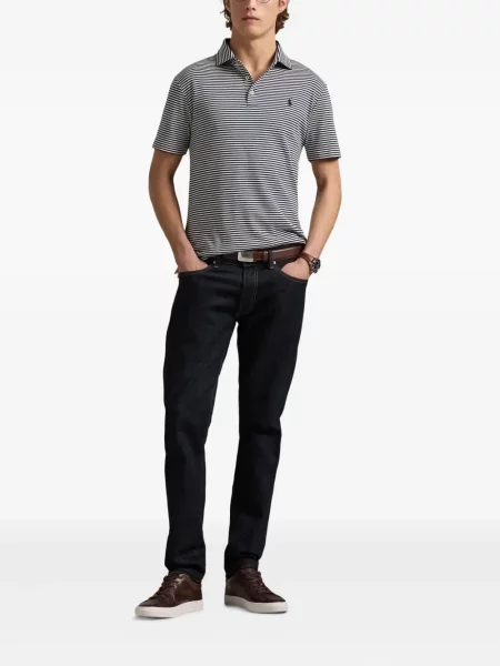 Ριγέ polo Polo Ralph Lauren με κουκούλα με αυτόγραφο λευκό