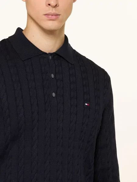 Tommy Hilfiger Úpletová Polokošile tmavě modrá