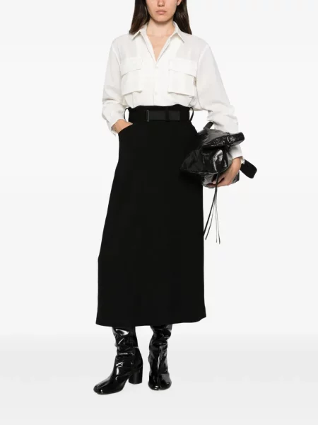 Cu centură rochie midi Sacai alb