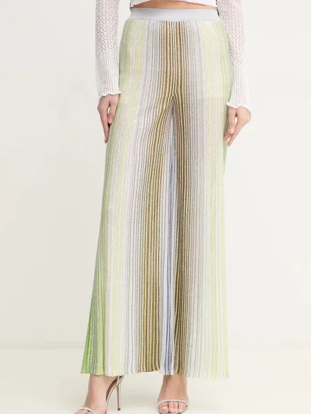Missoni pantaloni femei lat high waist albastru