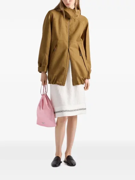 Fustă Prada cu broderie alb