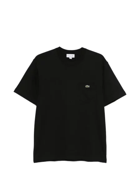 Tricou Lacoste cu buzunare aplicate cu autograf negru