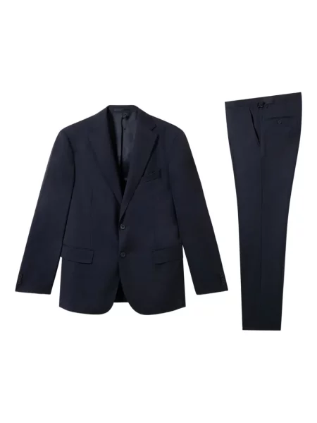 Gyapjú halszálkás öltöny Brooks Brothers kék
