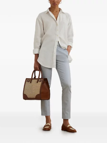Риза Lauren Ralph Lauren бродирана бяло