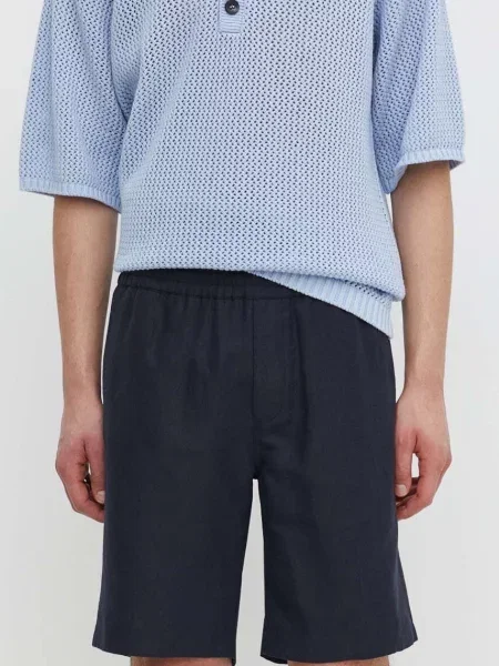 Samsoe Samsoe pantaloni scurti din in SMITH marin albastru
